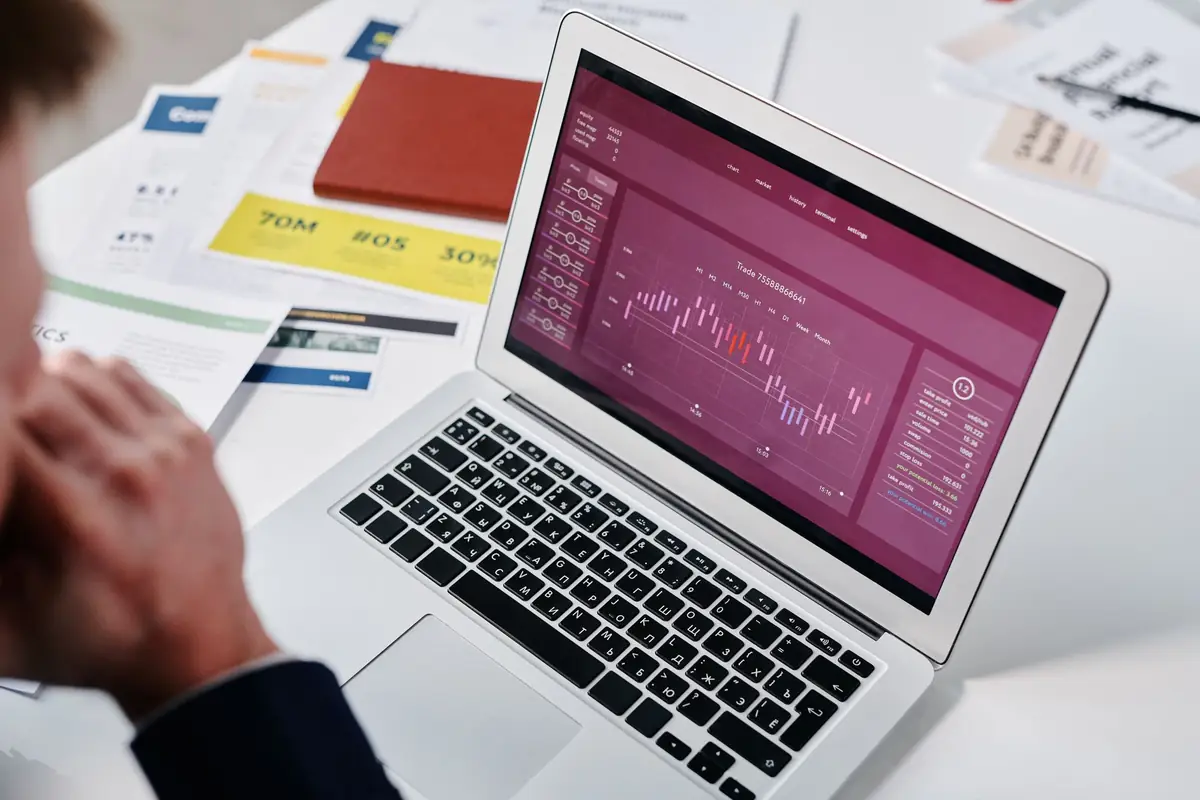 A chart reviewed on a laptop during a planning session